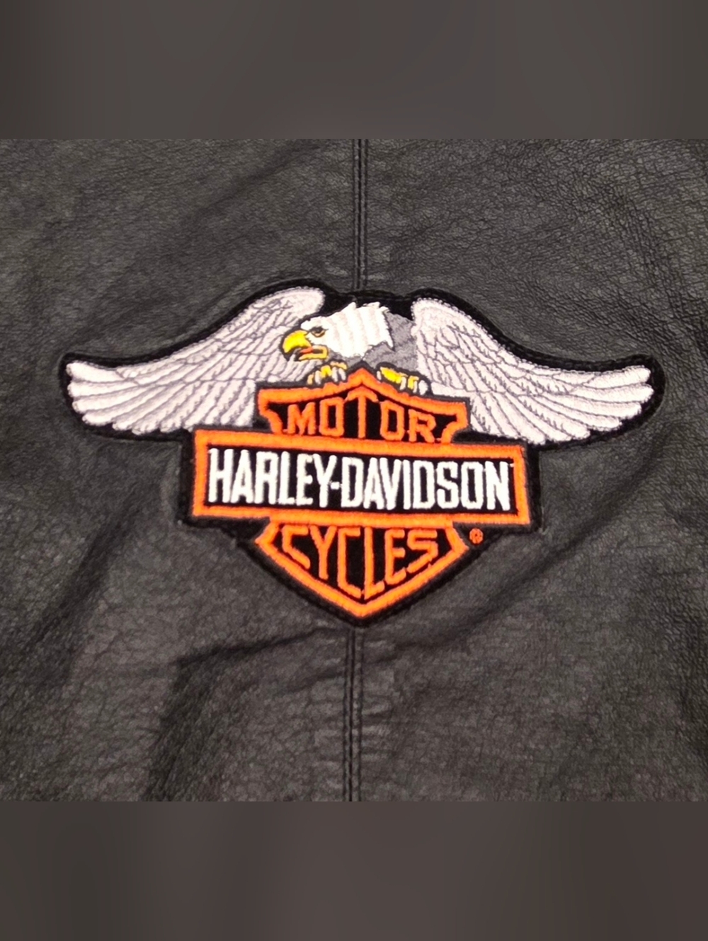Harley-Davidson, Women's Small Black Genuine Leather Jacket with Logo On Back,